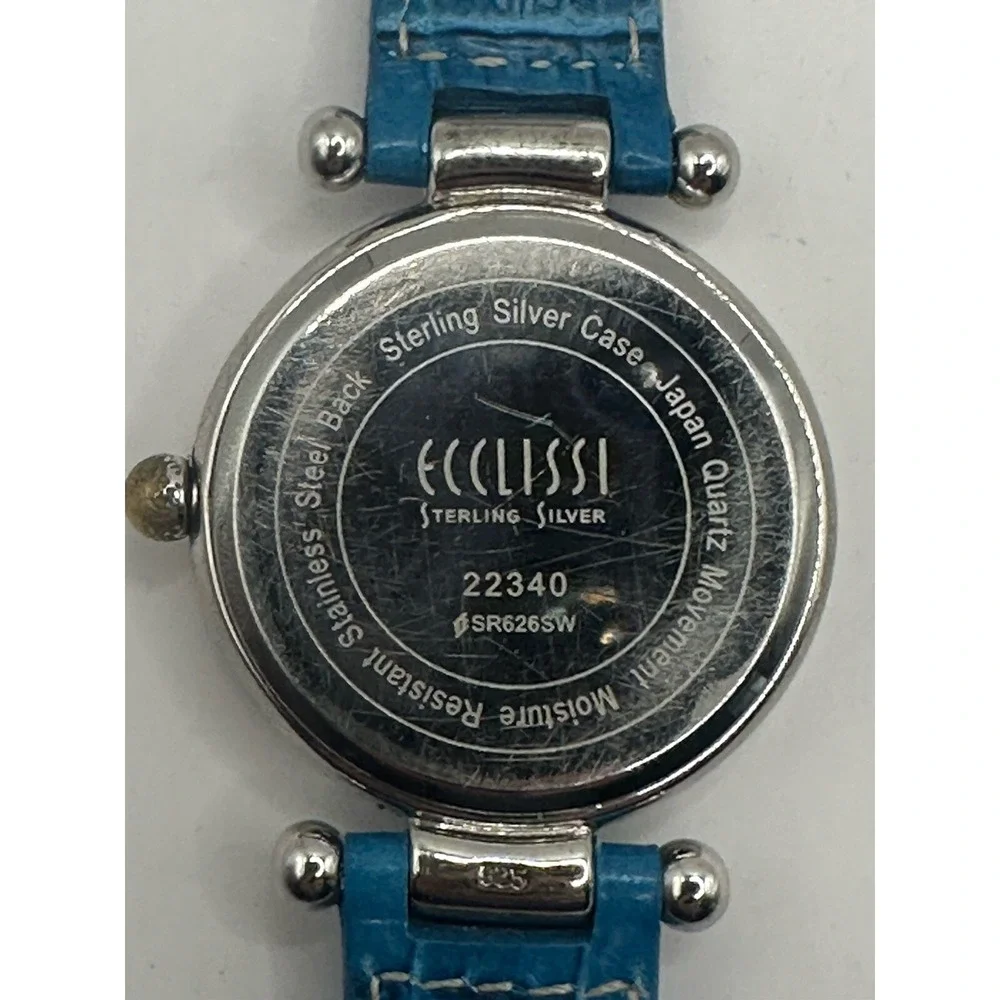 Ecclissi 22340 Sterling Silver Womens Watch New Battery 32MM 7.5